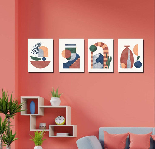 4 Parça Abstract Tablo Bonvagon