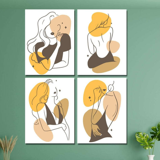 4 Parça Kadın Tablo Seti Bonvagon