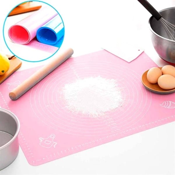 40*50 cm Silikon Ölçekli Kullanımı Kolay Hamur Açma Matı Ekmek Mantı Makarna Hamuru Yoğurma Matı Bonvagon