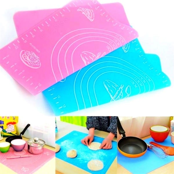 40*50 cm Silikon Ölçekli Kullanımı Kolay Hamur Açma Matı Ekmek Mantı Makarna Hamuru Yoğurma Matı Bonvagon