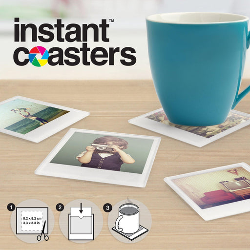 4lü Cam Bardak Altlığı Seti Kendi Fotoğraflarınızla Özelleştirebileceğiniz Instant Coaster Bonvagon
