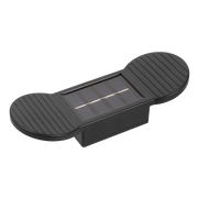 4lü Çapraz Görünümlü Siyah Renk Solar Güneş Enerjili Duvar Apliği LED Aydınlatma 5W Bonvagon