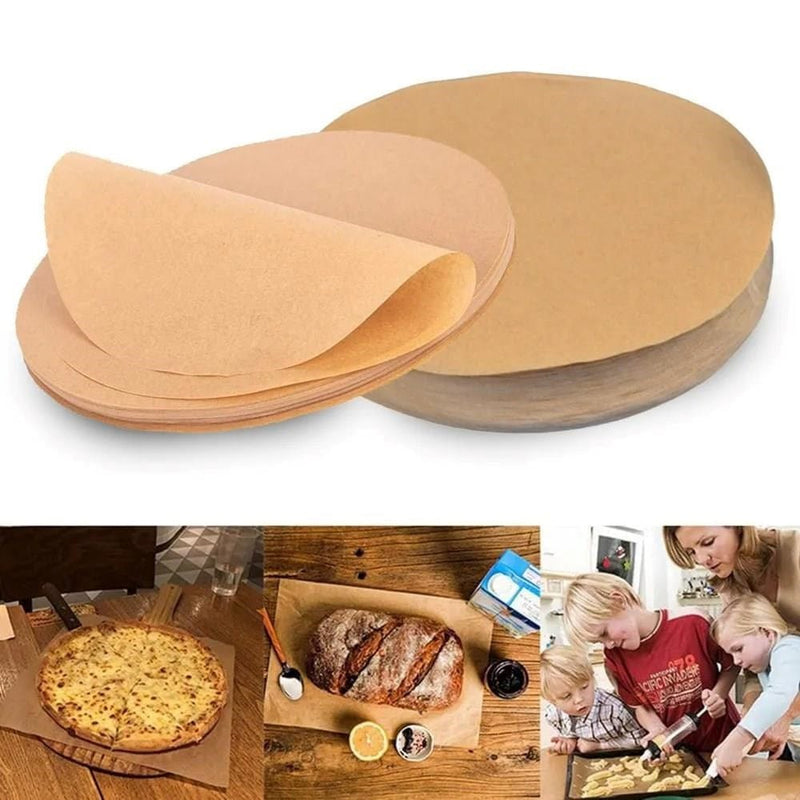 50 Adet Air Fryer Pişirme Kağıdı Yağ Geçirmez 21,5 cm Yuvarlak Model XXL Model Uyumlu Bonvagon