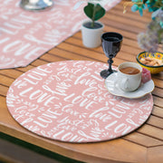 6+1'li Çizgili Kalp Tasarımlı Pembe Aşk Temalı Supla Runner Seti Bonvagon