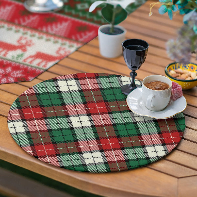 6+1'li Ekose Mery Christmas Tasarımlı Supla Runner Seti Bonvagon