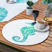 6+1'li Turkuaz Deniz Canlıları Özel Tasarım Supla Runner Seti Bonvagon