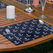 6’lı Lacivert Zigzag Denizci Tasarımlı Amerikan Servis Seti Bonvagon