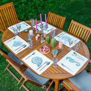 6’lı Mavi Deniz Canlıları Özel Tasarım Amerikan Servis Seti Bonvagon