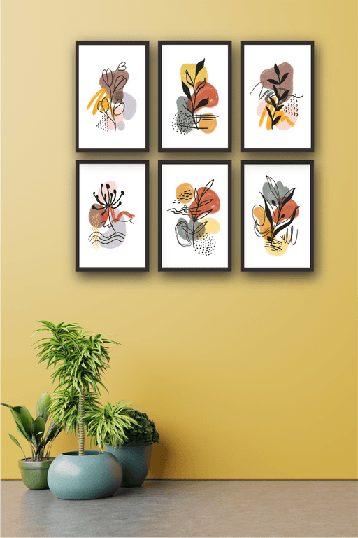 6 Parça Bohem Tablo Seti Uv Dijital Baskı Bonvagon