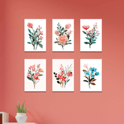 6 Parça Bohem Tarzı Sanatsal Dijital Baskı Duvar Tablo Seti Bonvagon