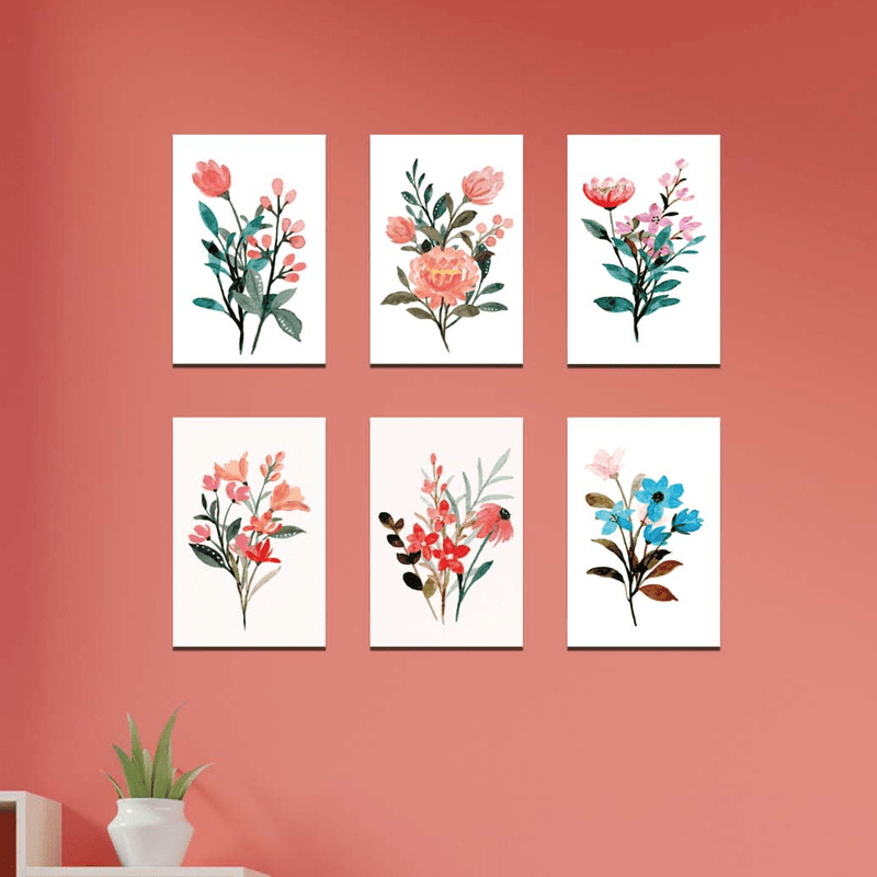 6 Parça Bohem Tarzı Sanatsal Dijital Baskı Duvar Tablo Seti Bonvagon