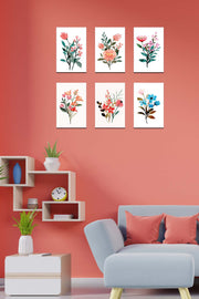 6 Parça Bohem Tarzı Sanatsal Dijital Baskı Tablo Seti Bonvagon