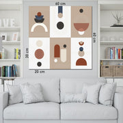 6 Parça Soyut Sanatsal Duvar Tablo Seti Mdf 3mm Bonvagon