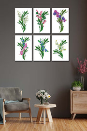 6 Parça Yeşil Çiçekler Tablo Seti Bonvagon