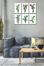 6 Parça Yeşil Çiçekler Tablo Seti Bonvagon