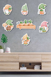 7 Parça Cüce Kaktüs Ahşap Mdf Lazer Kesim Uv Baskı Ahşap Tablo Seti Bonvagon