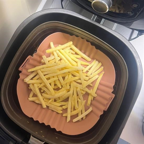 Colorful Heat Resistant Washable Silicone Oven Airfryer Square Model Baking Mat 20 cm