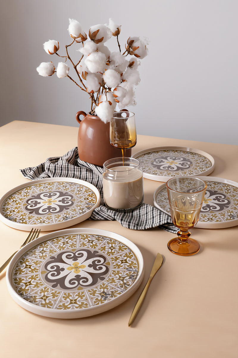 Brown Stackable Servis Tabağı 27 Cm 4 Adet BonVagon