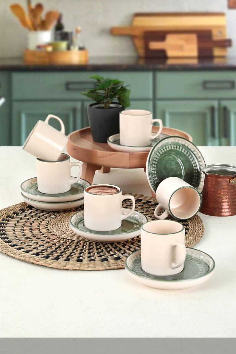 Keraart Maya Nordic Coffee Cup Set - 12 Adet for 6 BonVagon