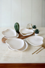 Beyaz Kalp Pasta Tabağı Seti 20 cm - 6 Adet BonVagon