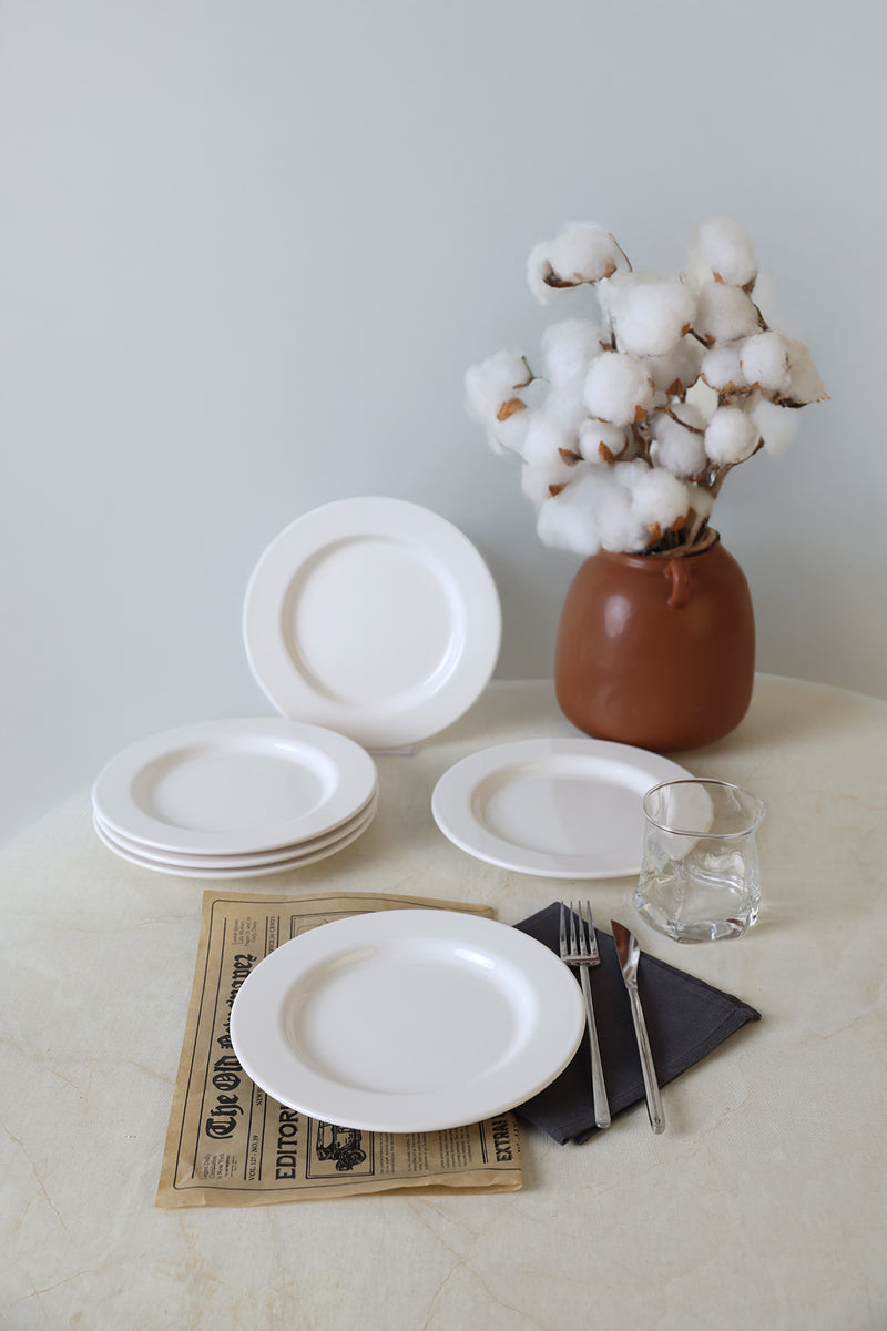 Beyaz Assos Pasta Tabağı 22 Cm - Seti 6 Tabak BonVagon