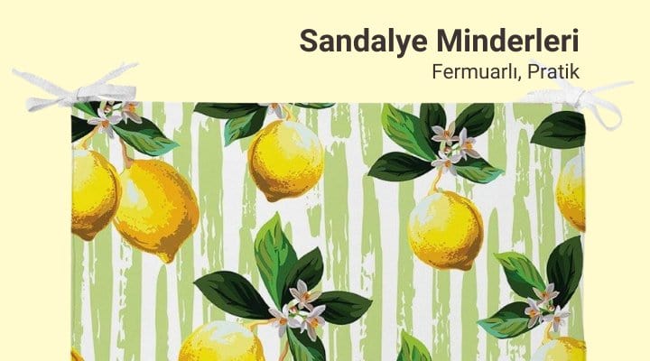 Sandalye Minderi Fermuarlı Pratik Bonvagon