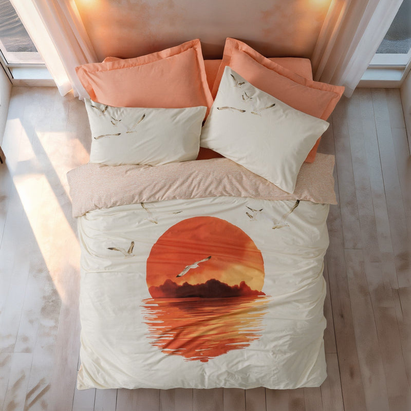 Maritime Nevresim Takımı Tek Kişilik Sunset Somon