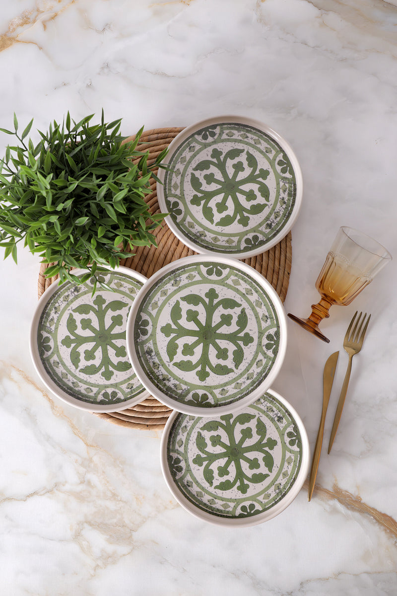 Stackable Pasta Plate Set - Timeless Green, 21 Cm, 4 Adet BonVagon
