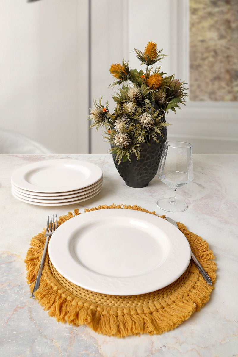 Beyaz İyonya Servis Tabağı 26cm 6 Adet