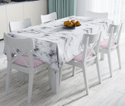 Açık Mermer Zeminli Dijital Baskılı Leke Tutmaz Masa Örtüsü Bonvagon