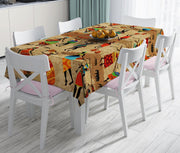 Afrika Etnik Desenli Dijital Baskılı Modern Leke Tutmaz Masa Örtüsü Bonvagon