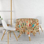 Afrika Etnik Desenli Dijital Baskılı Modern Leke Tutmaz Masa Örtüsü Bonvagon