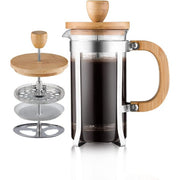 Ahşap Detaylı 600 ml Cam French Press Bonvagon
