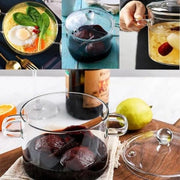 Ahşap Kapaklı Borosilikat Cam Tencere Seti Bonvagon