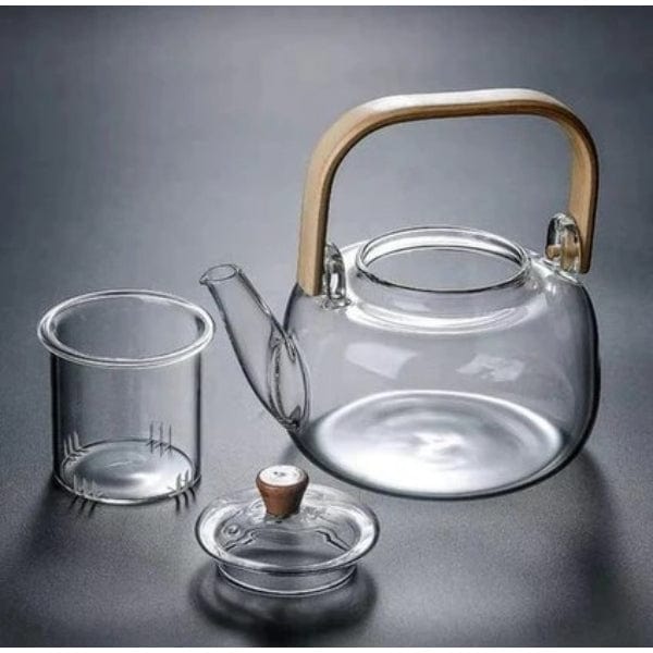 Ahşap Saplı Cam Filtreli Demlik Bonvagon