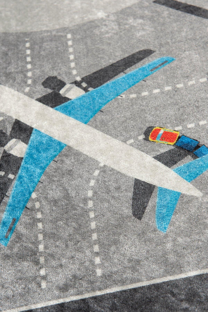 Airport Yıkanabilir Antibakteriyel Çocuk Halısı, Kaymaz Taban, Yıkanabilir Bonvagon