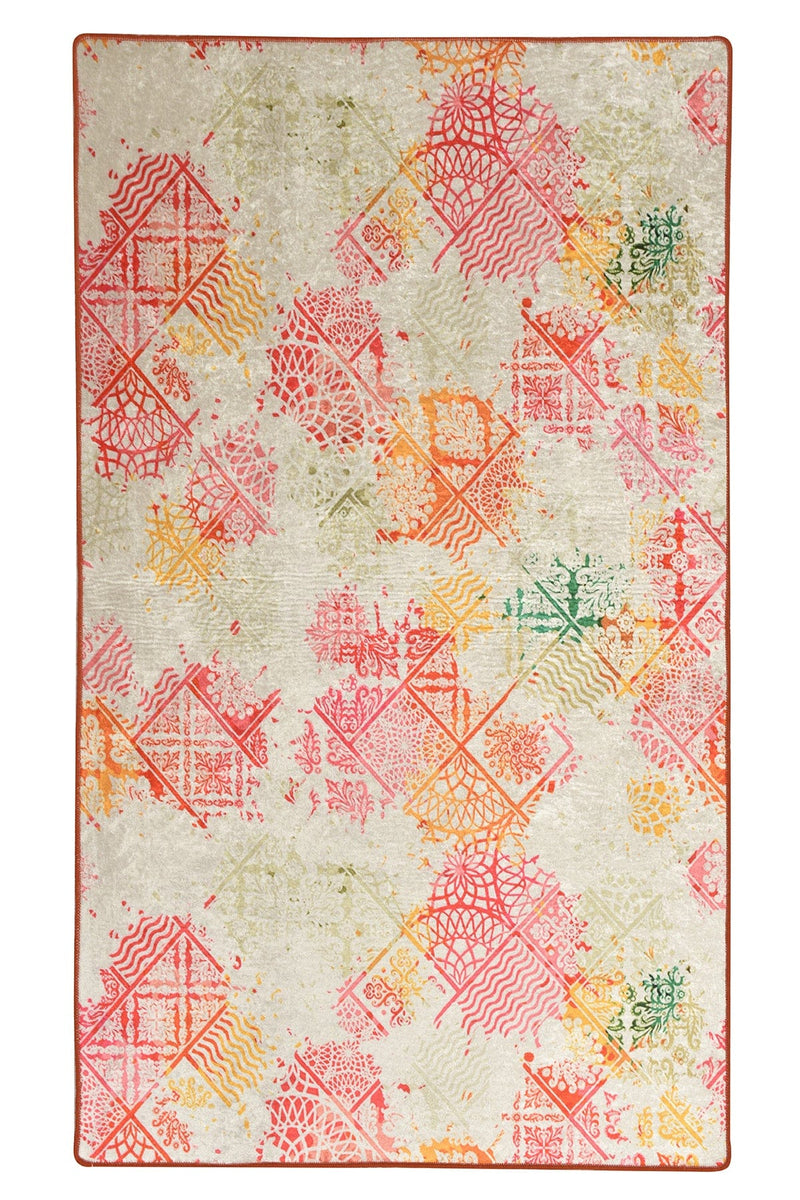 Alice Dijital Baskılı Halı, Kaymaz Taban, Yıkanabilir Bonvagon