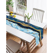 Altın Varaklı Mavi Zeminli Modern Özel Tasarım Süet Runner Bonvagon