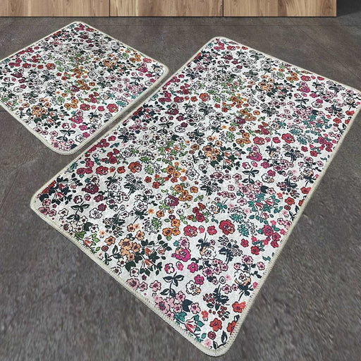 Alyona 2li Set Dijital Banyo Halısı, Kaymaz Taban, Yıkanabilir Bonvagon