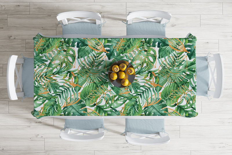 Amazon Yaprakları Dijital Baskılı Modern Leke Tutmaz Masa Örtüsü Bonvagon