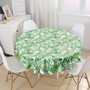 Amazon Yaprakları Dijital Baskılı Modern Leke Tutmaz Yuvarlak Masa Örtüsü Bonvagon