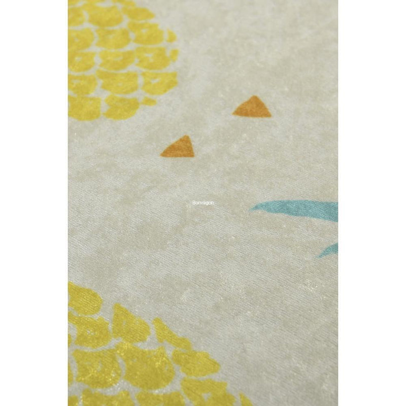 Ananas 2li Set Dijital Baskılı Banyo Halısı, Kaymaz Taban, Yıkanabilir Bonvagon