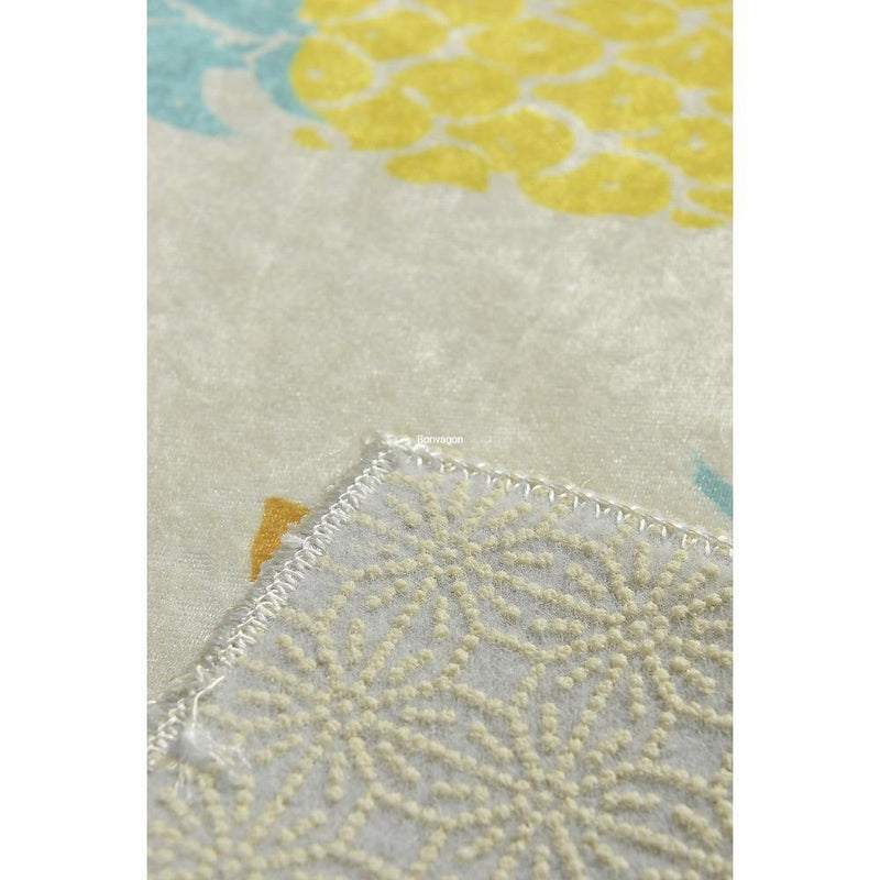 Ananas 2li Set Dijital Baskılı Banyo Halısı, Kaymaz Taban, Yıkanabilir Bonvagon