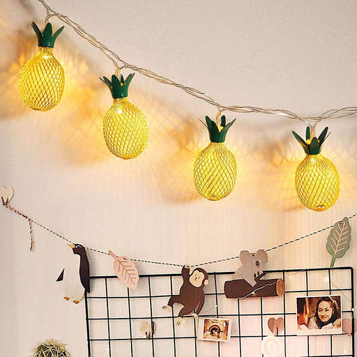 Ananas LED Aydınlatma Işık Gold Metal Pilli