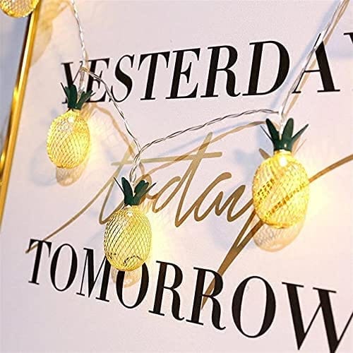 Ananas Led Işık Gold Metal Pilli Bonvagon