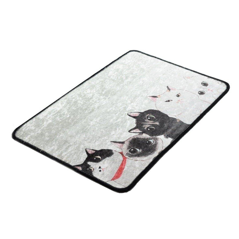 Angry Cats 40x60cm Dijital Baskılı Banyo Halısı, Kaymaz Taban, Yıkanabilir Bonvagon