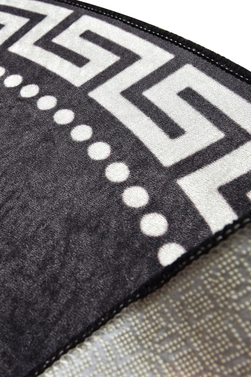 Antik Dijital Baskılı Yuvarlak Kaymaz Taban Halı, Kaymaz Taban, Yıkanabilir Bonvagon