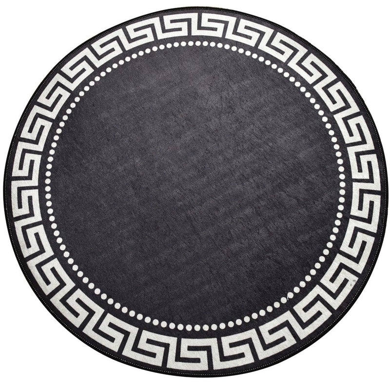 Antik Dijital Baskılı Yuvarlak Kaymaz Taban Halı, Kaymaz Taban, Yıkanabilir Bonvagon