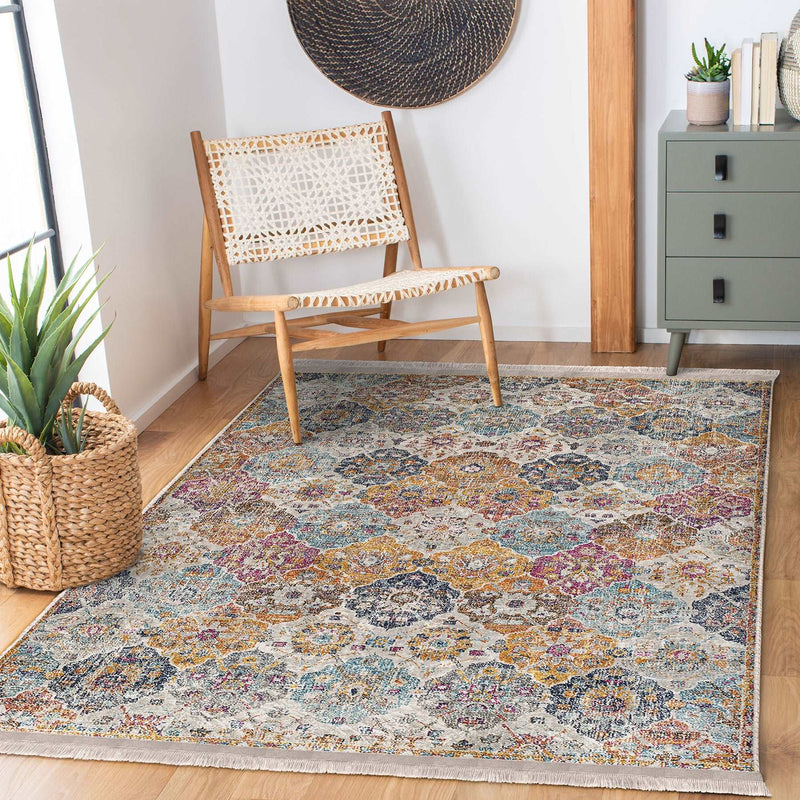 Antika Eskitme Motifli Uşak Desenli Avangarde Etnik Motifler Salon Oturma Odası Koridor Antre Dijital Baskılı Makinede Yıkanabilir Saçaklı Halı Bonvagon