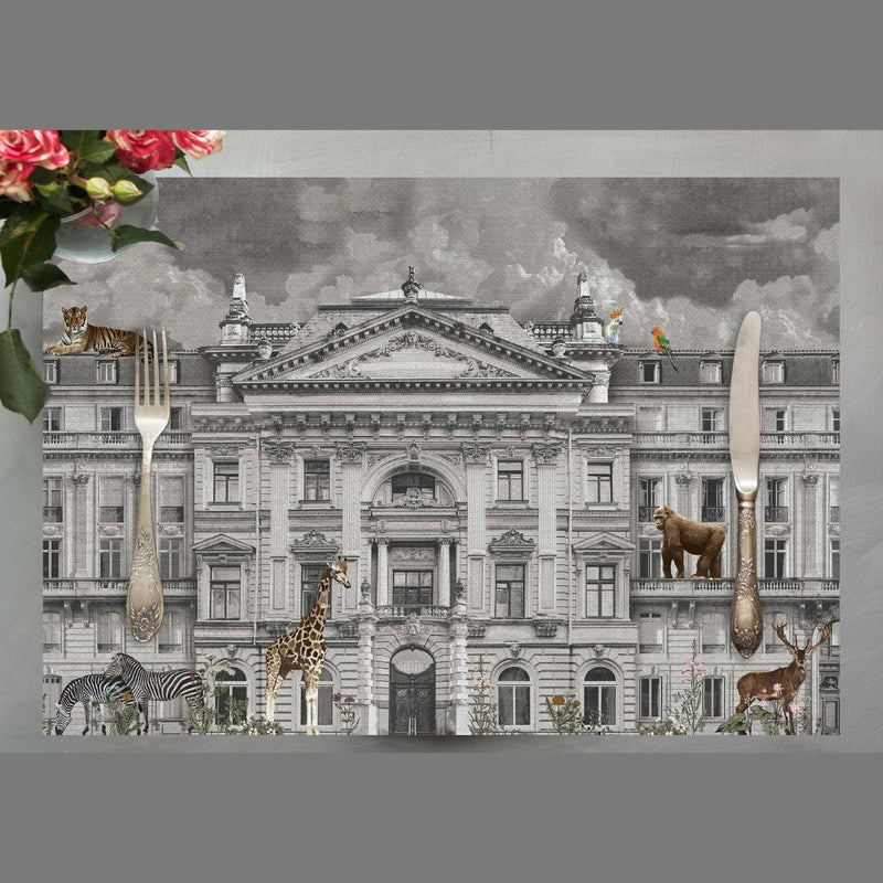 Archie Animals 4'lü İnce Keten Kumaş Amerikan Servisi 50x35cm Bonvagon